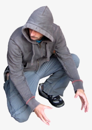 Report Abuse - Man In Hoodie Kneeling #3894295