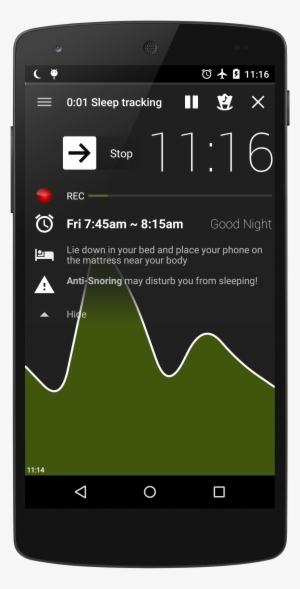The Sleep Tracking Screen Shows Current Time, Time - Sleep Quality Sleep As Android #3894814