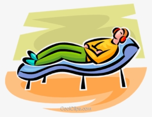 Person Lying On A Couch Royalty Free Vector Clip Art - Deitado No Sofa Png #3895146