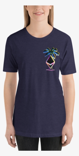 3d Ethereum Palm Tree Short Sleeve Women's T Shirt - T-shirt #3896606