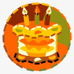 Vector Illustration Of Dessert Pastry Birthday Cake #3897320