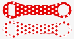 More Views - Black / White Polka Dots Dog Bone Bottle Opener #3898621