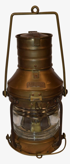 Nautical Copper Brass Lantern Anchor Light Maritime - Oil Lamp #3899344