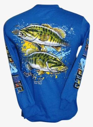 Small Mouth Bass Long Sleeve T-shirt Royal Blue - Sleeve #3899617