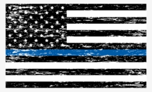 Grunge Thin Blue Line American Flag Decal #390024