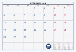 February 2018 Calendar With Holidays Pdf And Jpg - 8.5 X 14 Printable Calendar 2018 #390128
