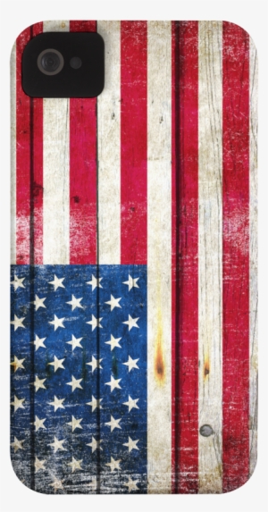 Distressed American Flag On Wood Planks Horizontal #390130