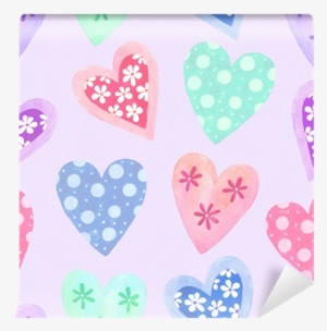 Watercolor Seamless Pattern For Valentine's Day Wall - Watercolor Painting #390399