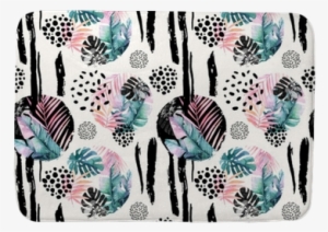 Circles Filled With Tropical Leaves, Doodle, Grunge - Pattern #390664