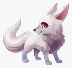 White Fox Transparent Background Png - Kawaii Arctic Wolf Drawing #391413