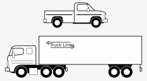 Semi Truck Clipart Black And - Truck Clipart Black And White Png #392113
