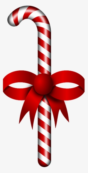 Red, Stick, Ribbon, Candy, Christmas, Bow - Candy Canes Clip Art #392630