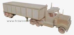 Cl72 Amish Wooden Toy Grain Trailer And Semi Truck - Semi-trailer Truck #392633