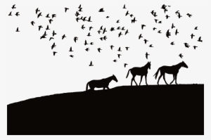 This Free Icons Png Design Of Birds And Horses Silhouette #392657