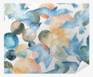 Watercolor Silhouettes Of Flying Birds - Gallery Direct Abstract Watercolor Circles By Tanycya #392750