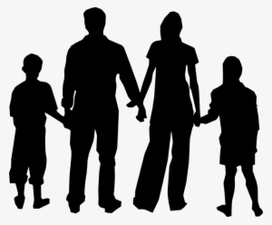 Silhouette, Family, Standing, Together, Father, Mother #392839
