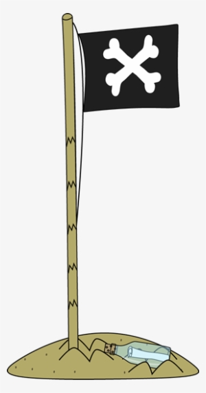 Pirate Flag In Sand - Pirate Flag Clipart Png #392998