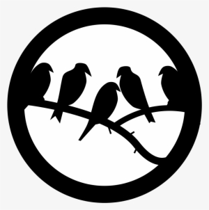 Birds, Branch, Twig, Animal, Badge, Round, Silhouettes - Badge Bird #393383