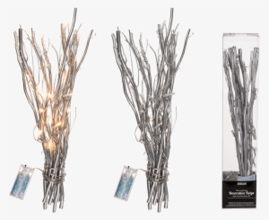 Ramas Decoraticas De Color Plateado Con 20 Led Blanco - Branch #393464