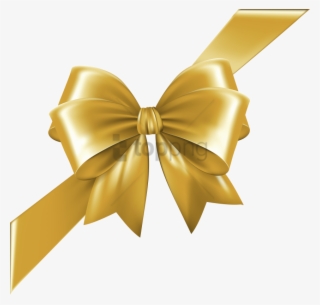 Gold Christmas Bow Png - Gold Ribbon Bow Png #393522