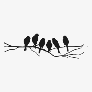 Lovebird Wall Decal Silhouette Stencil Bird Transprent - Pajaritos En Una Rama #393563