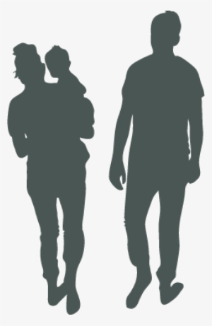 Silhuouette Of Two Adults, One Adult Is Carrying A #393637