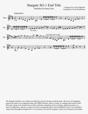 Stargate Sg-1 End Title Sheet Music Composed By Composed - Carta De Aceptacion De Propuesta #394676