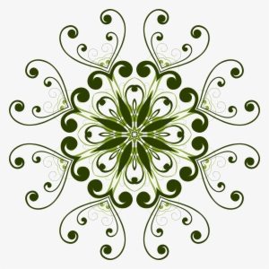 Flourish Flower Design 11 Clip Art Black And White - Floral Clipart Design #395733