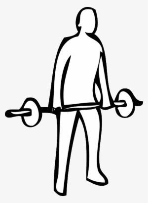 Outline, Man, Bar, Sport, Person, Recreation, Cartoon - Weight Lifting Clipart #397720