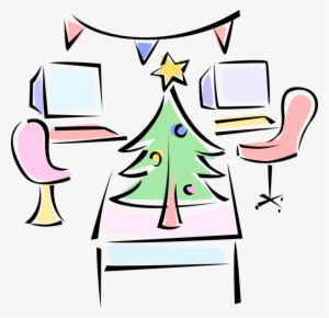 Vector Illustration Of Festive Season Office Party - Christmas Day #398914