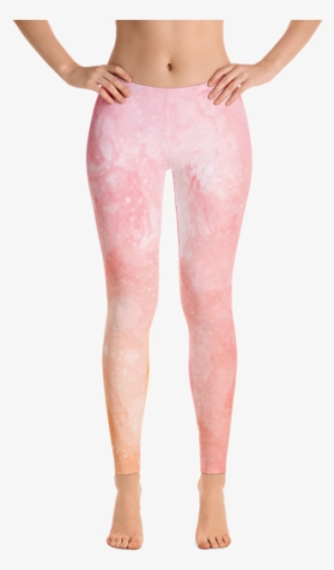 Coral Watercolor Leggings - Baby Blue Leggings For Women #399078