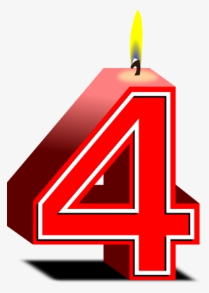 Birthday Candles 4 Years Free Cut Out Png Images - 4 Birthday Candle Png #3900290