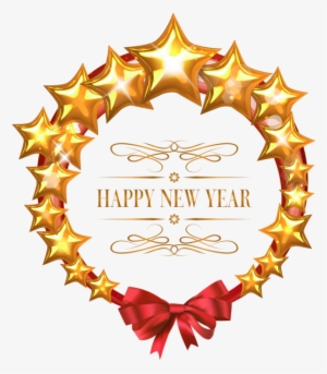 Happy New Year Stars Oval Decor Png Clipart Image - Frame Happy New Year Png #3900330