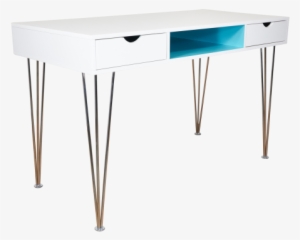 White & Aqua Duo Desk - Sofa Tables #3901658