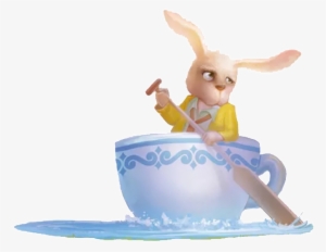 Cartoon Rabbit Pattern Element In Blue Cylinder - Cartoon #3902192