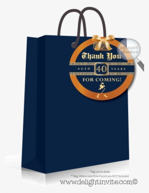 40th Birthday Black Thank You Tag #3902345