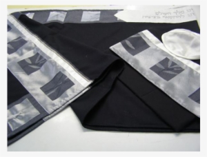 Tallit Chinese Bamboo - Wool Black Tallit With Silver And Gray Detailing By #3903969