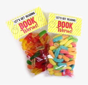 Book Worms Gummi Worm Treat Bag For Fresh Candy And - Candy Worms Bags #3905326