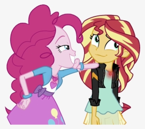 Sunset Shimmer With Pinkie Pie Leaning On Her - Pinkie Pie Equestria Girl Necklace #3906063