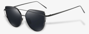 Madison - Trending Oversized Cat Eye Sunglasses Metal Frame Flat #3906065