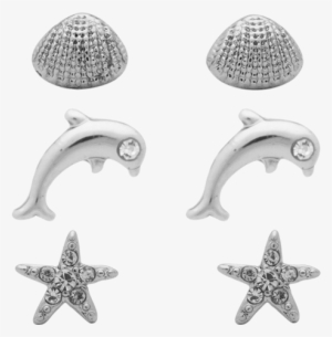Rhodium Shell Dolphin Starfish - Gold #3907573