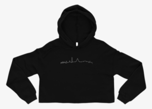 Washington Skyline Crop Hoodie In Black - Crop Top #3908491
