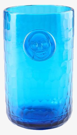 Bonehead Skull Turquoise Water Glass - Glass #3909358