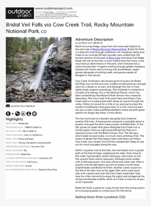 Bridal Veil Falls Via Cow Creek Trail Field Guide - Jumbo Campground Grand Junction Colorado #3912944