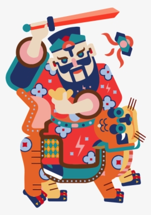 Cartoon Flat Gods Paper Cut Decorative - Painting #3913674