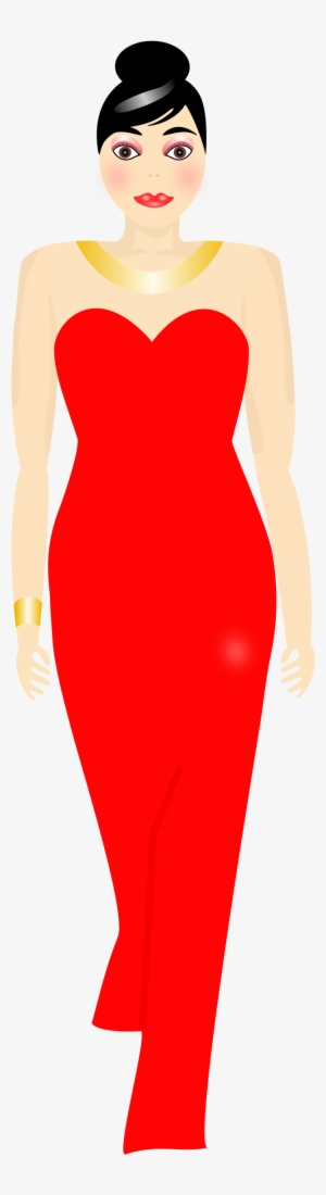 Red Dress Clipart Clipart Transparent - Woman Red Dress Png #3914802