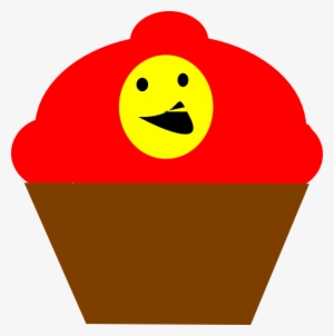 Cupcake Redbrown Smiling Face Svg Clip Arts 594 X 599 #3915421