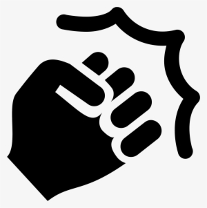 It Is A Clenched Fist With The Thumb Crossed Over The - Action Icon #3915533