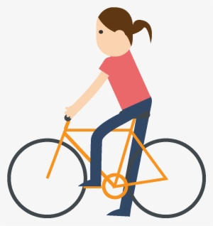 Hand Drawn Girl Riding Bicycle Element - Graphic Design #3916299