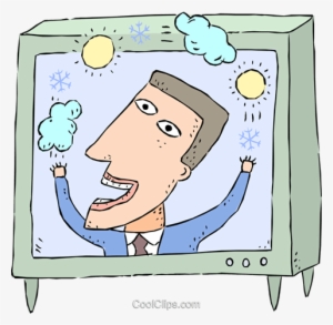 Weather Man Reporting A Sunny Day Royalty Free Vector - Illustration #3918378